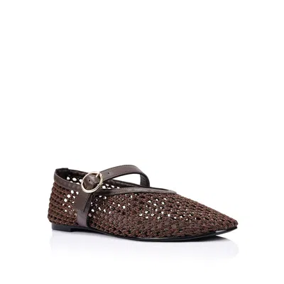 Salty Crush Eunice Woven Ballet Flats In Brown