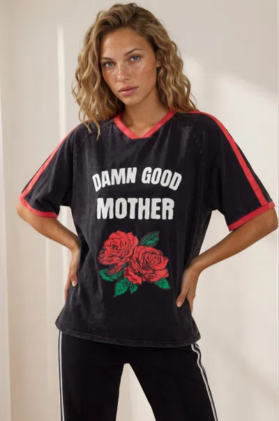 Salty Crush Good Mother Tee - Graphic Print Short Sleeve T-shirt In Black