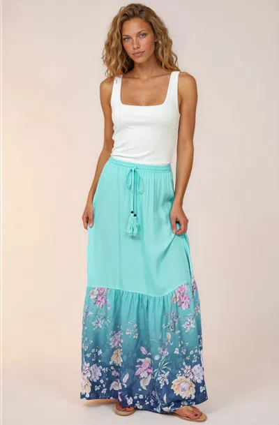 Salty Crush Hellen Maxi Skirt - High Waisted Skirt With Front Splits In Blue