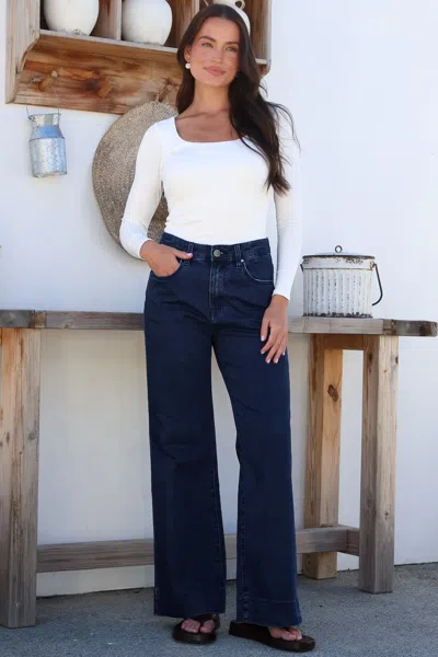 Salty Crush Jesse Jeans - High Waisted Wide Leg Jeans In Blue