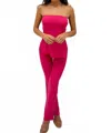 Salty Exclusive Getaway Mesh Crop Top And High-rise Pants Set In Fuchsia In Pink