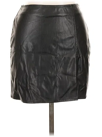 Pre-owned Salty Faux Leather Skirt In Black