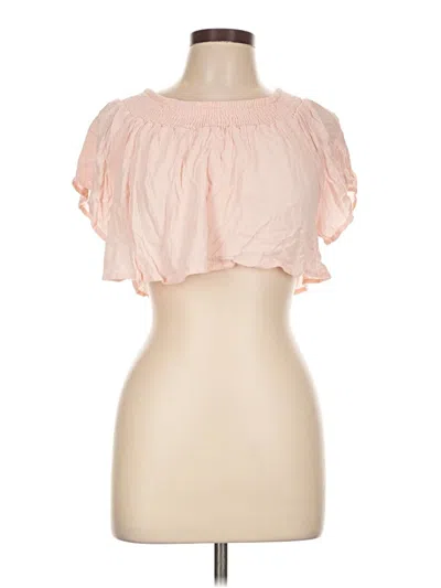 Pre-owned Salty Lemon Short Sleeve Blouse In Pink