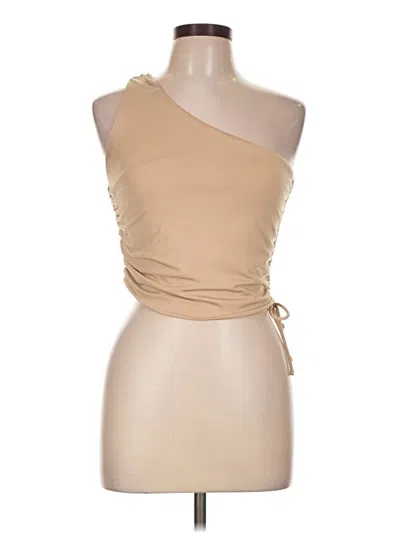 Pre-owned Salty Tank Top Tan One Shoulder Neckline Tops