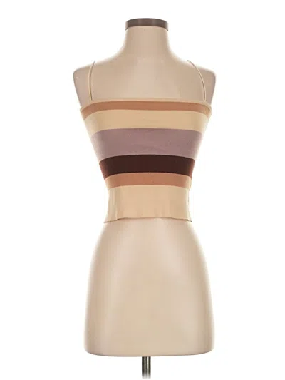 Pre-owned Salty Tube Top Brown Strapless Neckline Tops