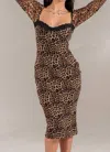 Salty Untamed Dress In Leopard In Multi