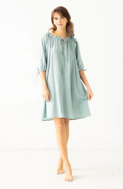 Salua Antoinette Off-shoulder Cotton Tunic In Green