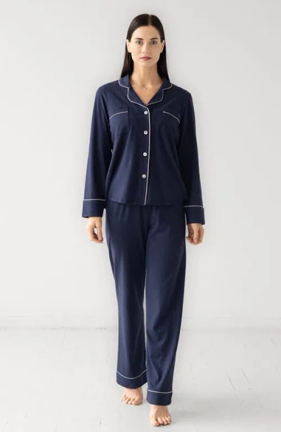 Salua Classic Luxury Pajamas In Blue