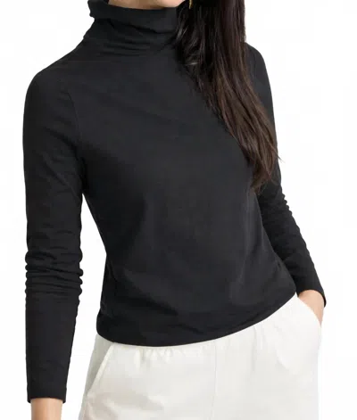 Salua Long Sleeve Turtle Neck Tee In Black
