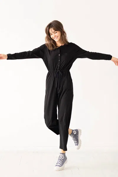 Salua Pima Cotton Lounge Suit In Black