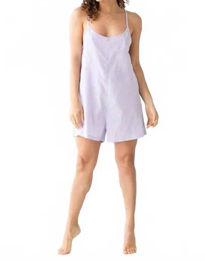 Salua Relaxing Cotton Romper In Lilac In Blue