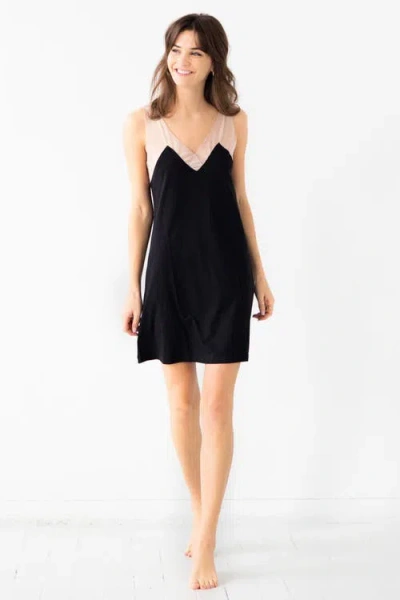Salua Riviera Illusion Mesh Nightie In Black