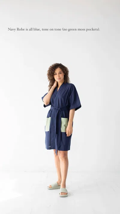 Salua Summer Day Robe In Navy In Blue