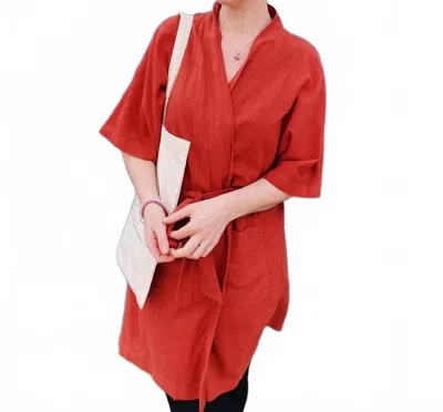 Salua Summer Day Robe In Watermelon In Red