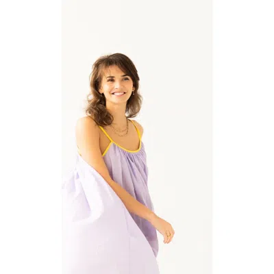 Salua The Marigold Cotton Lounge Dress In Blue