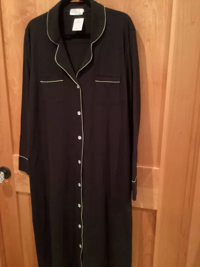 Salua Women's Pima Cotton Sleep Shirt In Black/green