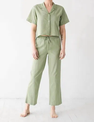 Salua Woven High Waisted Pants In Green Grass In Multi