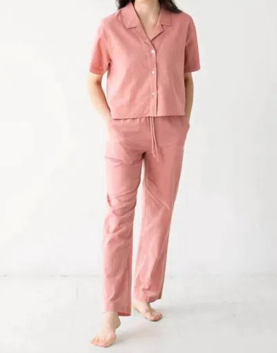 Salua Woven High Waisted Pants In Watermelon In Pink