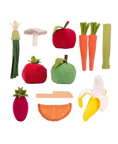 Salus Brands Popohver Pretend Play Plush Fruits Vegetables Food Playset In Multi
