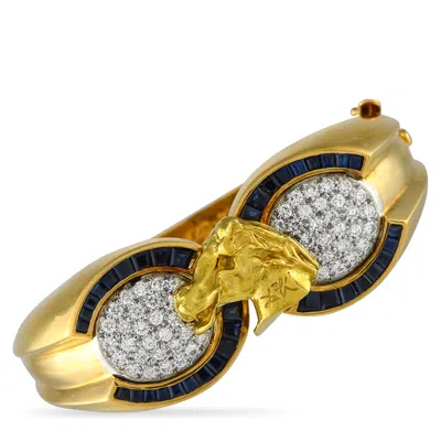 Salvador Dali 18k Yellow Gold 1.95ct Diamond And Sapphire Bracelet Sd34-050825