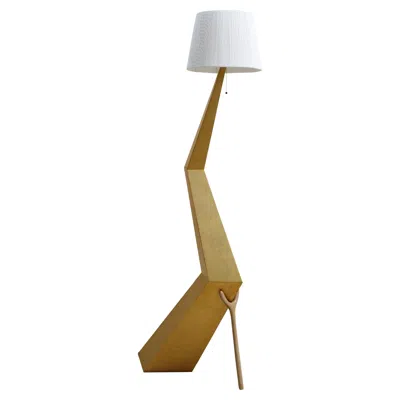 Pre-owned Salvador Dali 20th Century Standing Lamp Model "bracelli" By Salvador Dalí Gold Leaf & Fabric In Brown