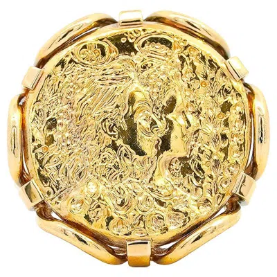 Pre-owned Salvador Dali 22k "dalí D'or" For Piaget Coin Ring In 18k Yellow Gold Circa 1966