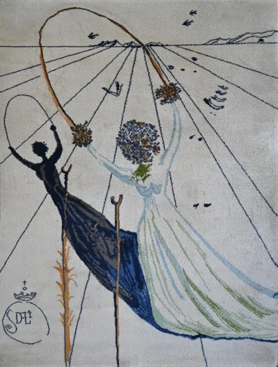 Pre-owned Salvador Dali Alice In Wonderland Rug – Salvador Dalí – Ege Axminster A/s, 1977 – No. 1664 In Gray