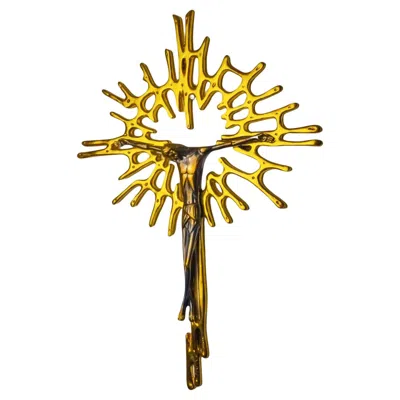 Pre-owned Salvador Dali Brutalist Crucifix In Brass After Dali's Painting, Spain, 1970s In Brown