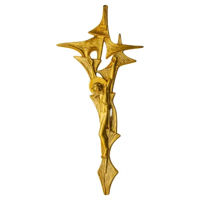 Pre-owned Salvador Dali Brutalist Crucifix In Brass After Dali's Painting, Spain, 1980s In Orange
