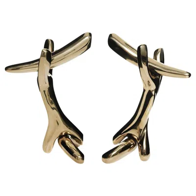 Pre-owned Salvador Dali Salvador Dalí Double Rinocerontico Knob, Bronze, Mid-century Modern In Gold