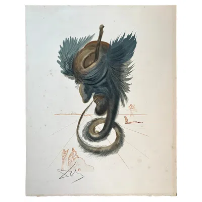 Pre-owned Salvador Dali , « Inferno Canto 20 Diviners And Sorceres » 1970 Signed In Gray