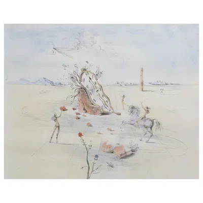 Pre-owned Salvador Dali "le Cavalier Cosmique" Etching In Gray
