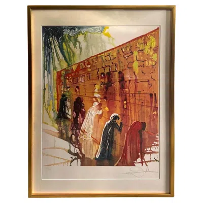 Pre-owned Salvador Dali Le Mur Des Lamentations Lithograph By Salvador In Brown