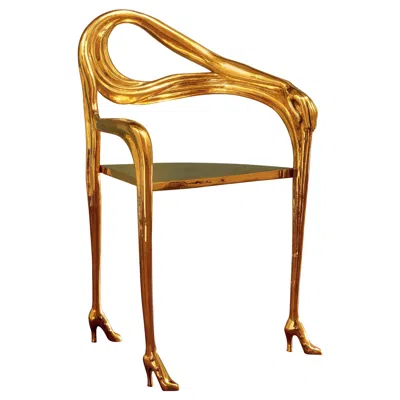 Pre-owned Salvador Dali Salvador Dalí Leda Armchair Sculpture In Polished Brass, Spain In Brown