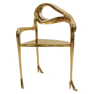 Pre-owned Salvador Dali Salvador Dalí "leda" Sculptural Chair From “femme À Tête De Roses” Painting In Brown
