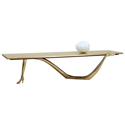 Pre-owned Salvador Dali Low Brass Coffee Table Model "leda" By Salvador Dalí 20th Century Spanish Design In Sand