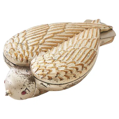 Pre-owned Salvador Dali Metal & Gold Gilt 'bird In Hand' Compact For Elgin American 1950's