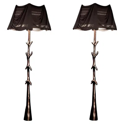 Pre-owned Salvador Dali Pair Of  Muletas Lamps Sculpture, Black Label Limited Edition By Bd