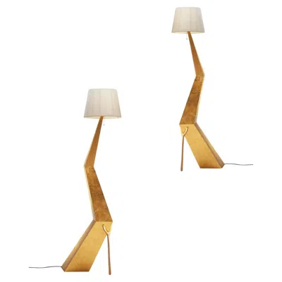 Pre-owned Salvador Dali Set Of Two  Surrealist Fine Gold Leaf Bracelli Lamp Sculpture In Brown