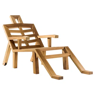 Pre-owned Salvador Dali Sunlounger By  Model "portlligat" Surrealist Design Iroko Wood In Brown