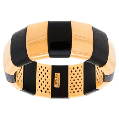 Pre-owned Salvatore Barbari For Ormalia Ormalia Gold & Wood Bracelet In Multi