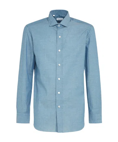 Salvatore Piccolo Button-up Long-sleeved Shirt In Blue