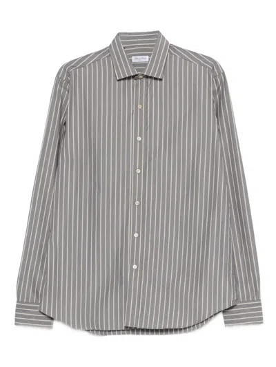 Salvatore Piccolo Double-stripe Classic Shirt In Gray