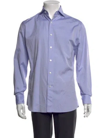 Pre-owned Salvatore Piccolo Long Sleeve Dress Shirt In Blue
