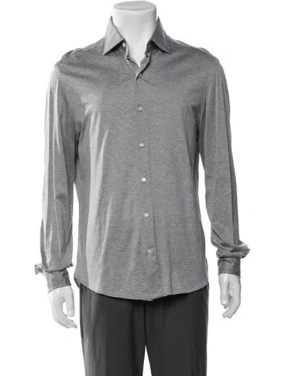 Pre-owned Salvatore Piccolo Long Sleeve Dress Shirt In Grey