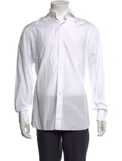 Pre-owned Salvatore Piccolo Long Sleeve Dress Shirt In White