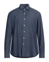 Salvatore Piccolo Man Denim Shirt Blue Size 16 Cotton