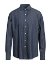 Salvatore Piccolo Man Denim Shirt Blue Size 17 Cotton
