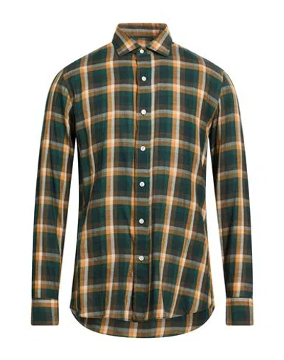 Salvatore Piccolo Man Shirt Dark Green Size 16 Cotton