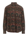 Salvatore Piccolo Man Shirt Dark Green Size M Cotton In Brown
